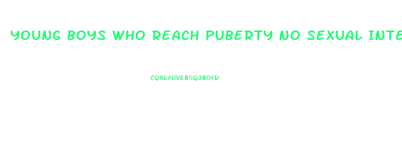 Young Boys Who Reach Puberty No Sexual Interest In Opposite Sex Impotence