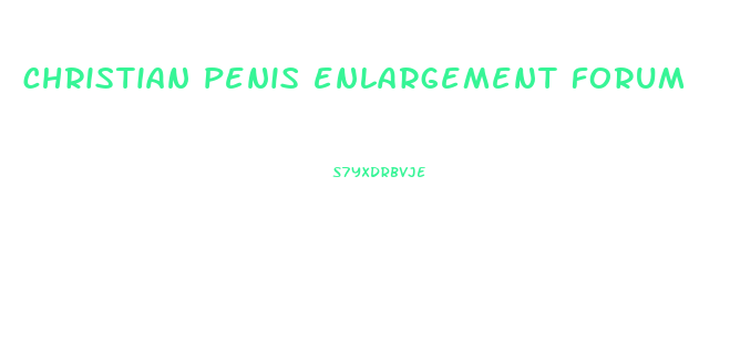 christian penis enlargement forum