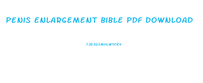 penis enlargement bible pdf download