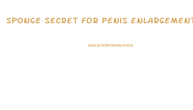 sponge secret for penis enlargement