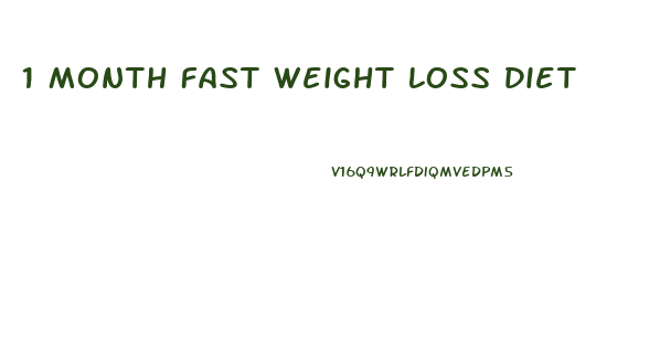 1 Month Fast Weight Loss Diet