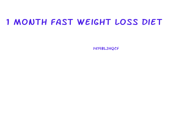 1 Month Fast Weight Loss Diet