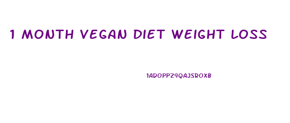 1 Month Vegan Diet Weight Loss