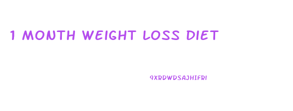 1 Month Weight Loss Diet