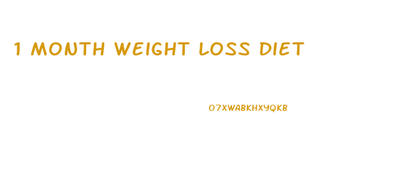 1 Month Weight Loss Diet