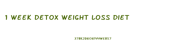 1 Week Detox Weight Loss Diet