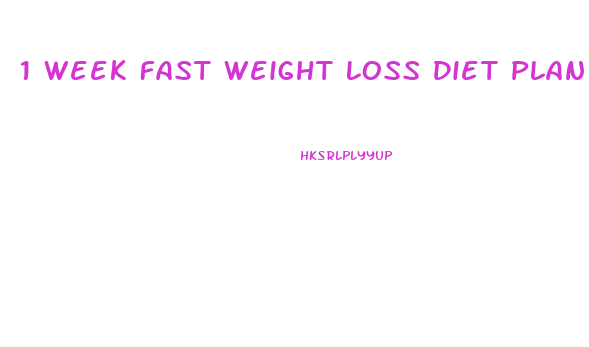 1 Week Fast Weight Loss Diet Plan
