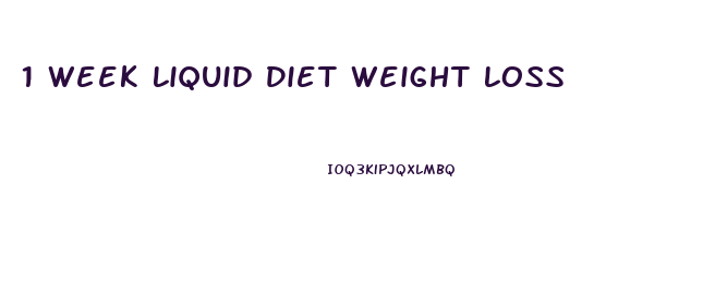 1 Week Liquid Diet Weight Loss