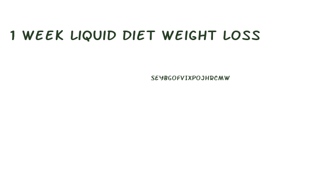 1 Week Liquid Diet Weight Loss