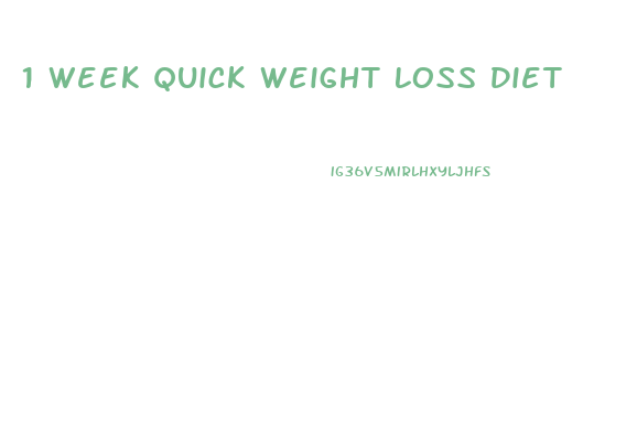 1 Week Quick Weight Loss Diet