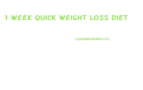 1 Week Quick Weight Loss Diet