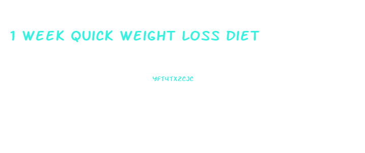1 Week Quick Weight Loss Diet