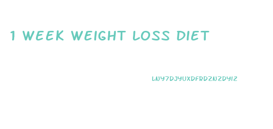 1 Week Weight Loss Diet