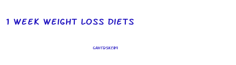 1 Week Weight Loss Diets