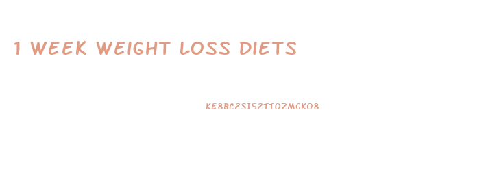 1 Week Weight Loss Diets