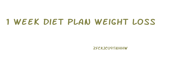 1 week diet plan weight loss