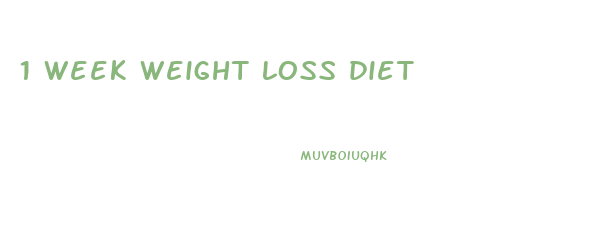 1 week weight loss diet