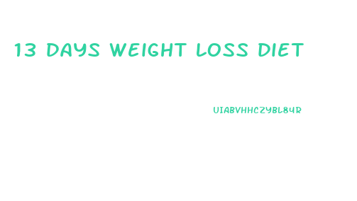 13 days weight loss diet