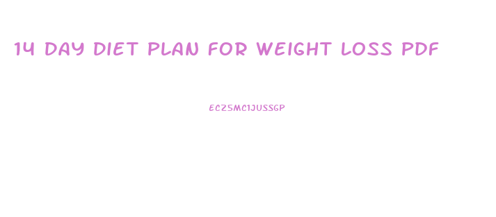 14 Day Diet Plan For Weight Loss Pdf