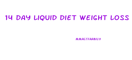 14 Day Liquid Diet Weight Loss Results