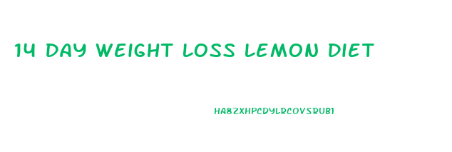 14 Day Weight Loss Lemon Diet