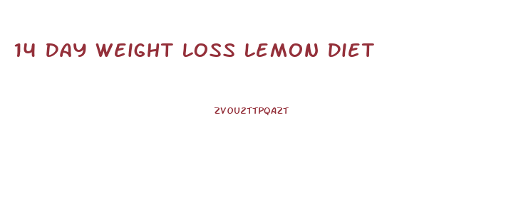 14 Day Weight Loss Lemon Diet