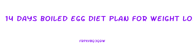 14 days boiled egg diet plan for weight loss