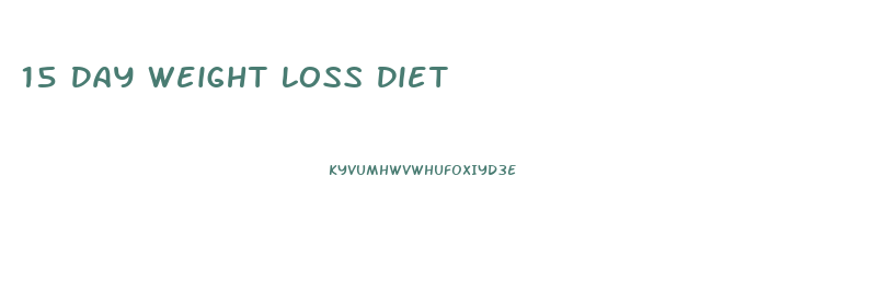 15 Day Weight Loss Diet