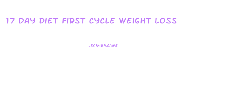 17 day diet first cycle weight loss