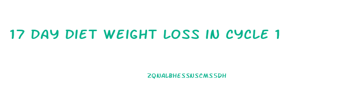 17 day diet weight loss in cycle 1