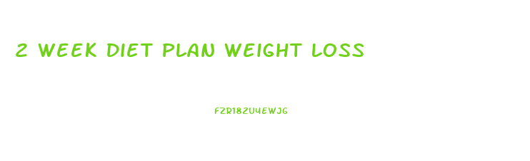 2 Week Diet Plan Weight Loss