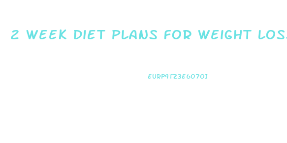 2 Week Diet Plans For Weight Loss