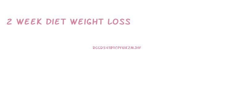 2 Week Diet Weight Loss