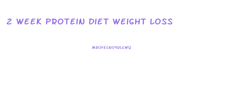 2 Week Protein Diet Weight Loss