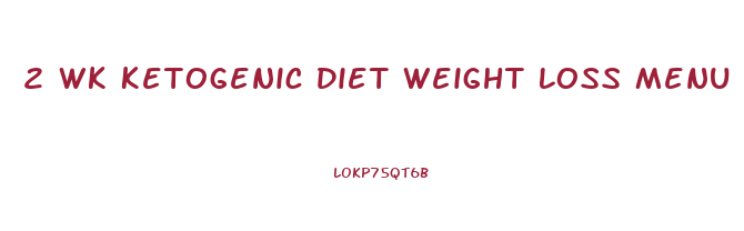 2 Wk Ketogenic Diet Weight Loss Menu Plan