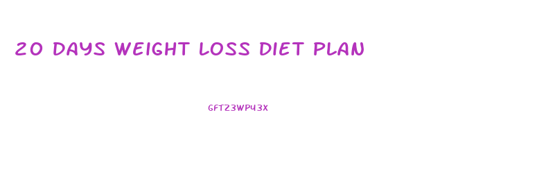 20 Days Weight Loss Diet Plan