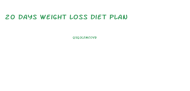 20 Days Weight Loss Diet Plan