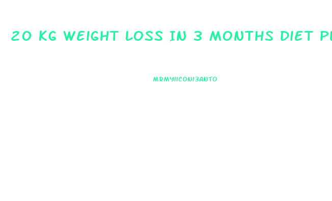 20 Kg Weight Loss In 3 Months Diet Plan