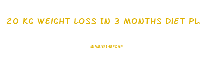 20 Kg Weight Loss In 3 Months Diet Plan