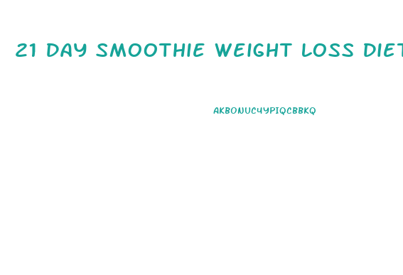 21 Day Smoothie Weight Loss Diet Plan Pdf