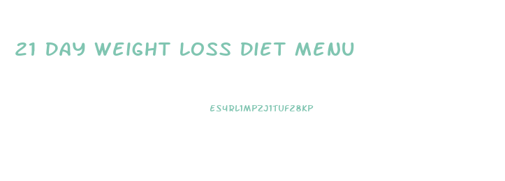 21 Day Weight Loss Diet Menu
