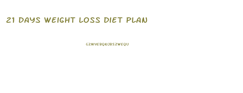 21 Days Weight Loss Diet Plan