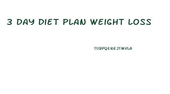 3 Day Diet Plan Weight Loss