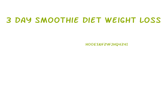 3 Day Smoothie Diet Weight Loss Pdf