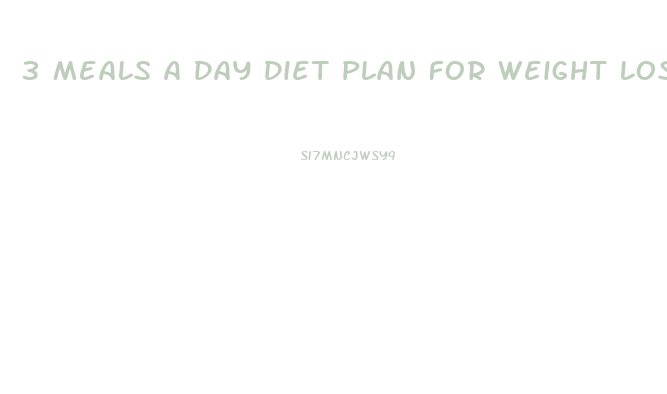 3 Meals A Day Diet Plan For Weight Loss