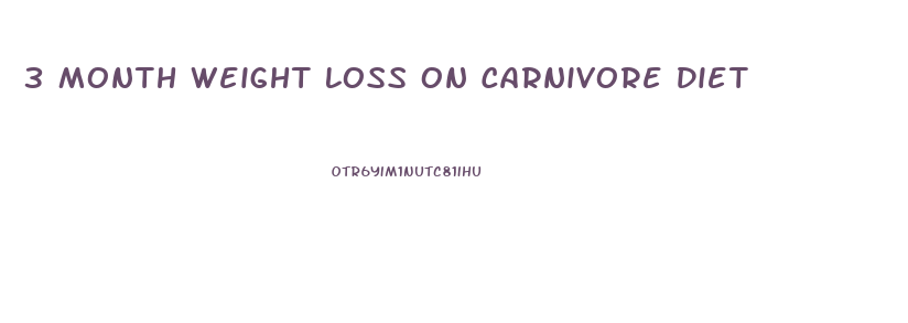 3 Month Weight Loss On Carnivore Diet