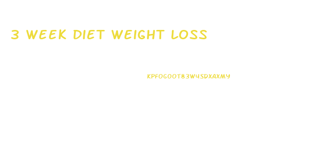 3 Week Diet Weight Loss