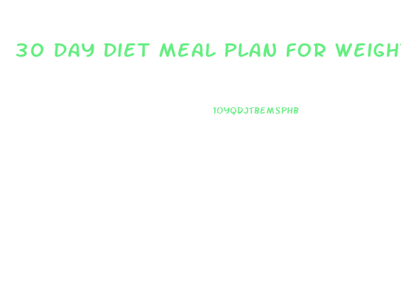 30 Day Diet Meal Plan For Weight Loss