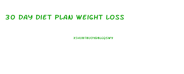 30 Day Diet Plan Weight Loss