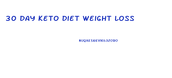 30 Day Keto Diet Weight Loss